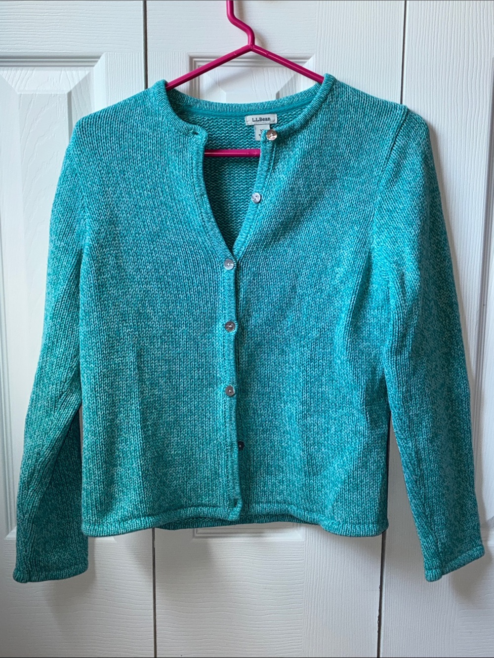 L.L. Bean Teal Button-Front Women's Cardigan